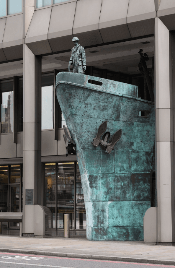 Sample concept, ship's bow sculpture representing maritime heritage